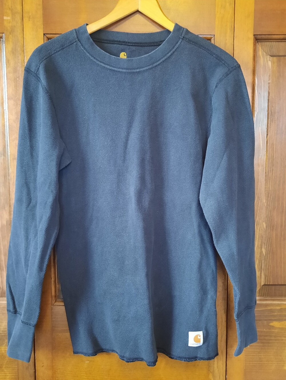Carhartt Force Heavyweight Cotton Thermal Crewneck Top Black 100639 Size Medium